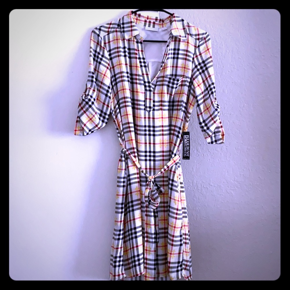 NWT NY&Co plaid shirt dress x-small